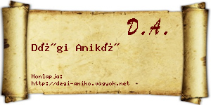 Dégi Anikó névjegykártya